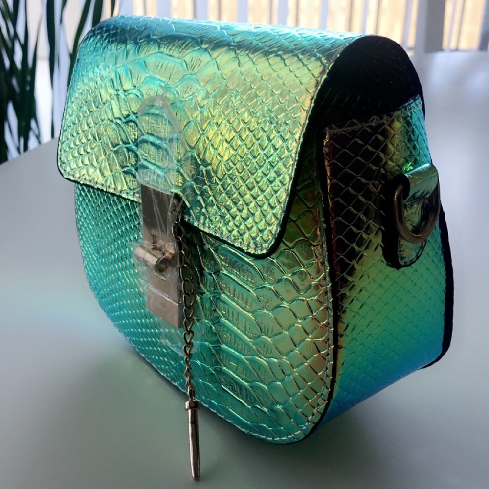Metallic Crocodile Bag